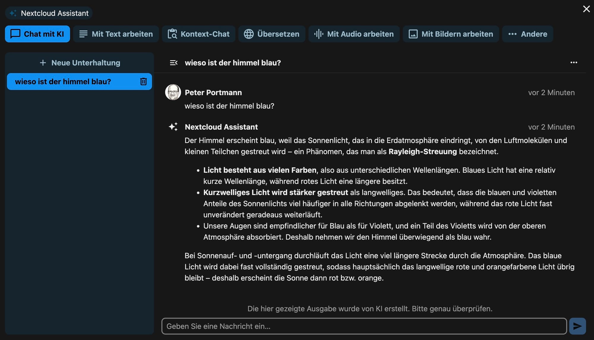 Speedtuning beim Nextcloud KI-Assistenten